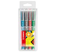 STABILO worker+ colorful - Rollerball - Pack of 4 - Green, Red, Blue, Black