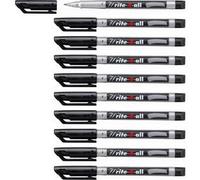 STABILO Write-4-all - Permanent Marker Pen - Fine | Pack of 10 - Black