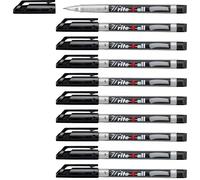 STABILO Write-4-all - Permanent Marker Pen - Superfine | Pack of 10 - Black