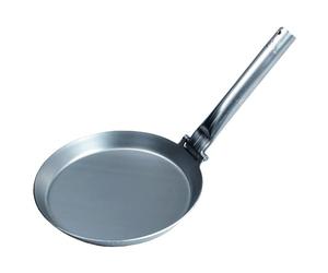 Stabilotherm JÄGARSTEKPANNA ORIGINAL Carbon Steel Frying Pan with Foldable Steel Pipe Handle, for Outdoor Indoor Cooking, Camping