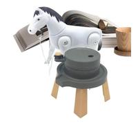 Stable Animal Toys, Movable Horse Figures, Millstone Pull Device, Size 20x15 cm, Children Preschool Daycare Playroom Party Reliable Utility Consistent Compact Strong Portable Decorative Accessory