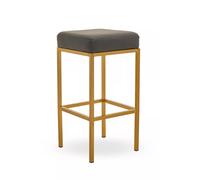 Premier Housewares Baina Dark Grey Pu And Gold Finish Bar Stool