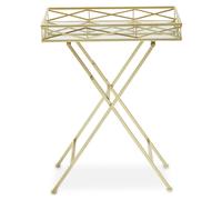 Stable Design Rectangle Gold Tray Table, Stylish Kitchen Side Table For Breakfast, Robust Side Table Premier Housewares Gold One Size