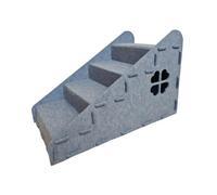 Stable Dog Stairs with Cat Hideaway, Grey, style to 3 | Space-Saving Compact Design, Joint-Friendly, Pet Steps with Built-in Hideaway, for Living Room, Small Dogs