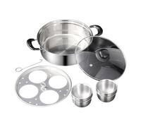 Stable Double Handle Steamers Pots Effective Stainless Cookware With Insert For Kitchen Double Handle