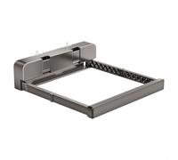 Stable folding rack with extended reach capability using telescopic arms and secure suction cup foundation on flat surfaces