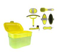 Stable Grooming Box Set for Horses Cavassion, Brush, Comb, Scraper and Hoof Pick Tools Stored in a Carry Case for Everyday Care At Stables Equine Grooming Tools Horse Brush Set Box Hoof Pick Curry