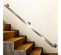 Stable Handrail Rust-Resistant Square Tube Wall Mount Stair Railing Kit with Metal Screws Non Slip Safety Grab Bar for Indoor Stairs Outdoor Steps(10ft/300cm)