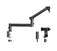 Stable Microphone Mount Stand 3 Joint Articulating Arm with Cable Routing Adjustable Microphone Adjustable Boom Arm with Cable Management for Podcasting and Streaming