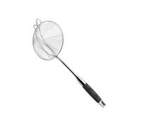 Stable Skimmer Spoon with Wood Handle for Safe Frying, S | Stable Stainless Steel, Noodles, Pastas, and Food, Efficient Draining and Cooking Tasks
