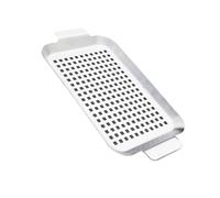 Stable Stainless Steel Grills Pans for BBQ with Perforated Design and Handle Ideal for Grilling Vegetables and Fish Outdoor Grilling Basket