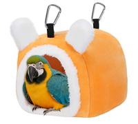 Stable Warm Bird Nest - Winter Plush Comfortable Bird House with Strong Load-Bearing Mat & Wide Entry for Cage Accessories, Medium Birds Bed for Cockatiel Quaker (L)