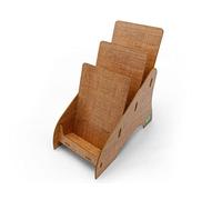 stableco 1 x Ecological Brochure Stand DIN A5 Vertical with 3 Compartments - No Plastic, Just Paper - Sustainable Brochure Holder Postcard Stand - Quick to Assemble