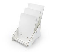 stableco 1x Ecological Brochure Stand DIN A4 Vertical with 3 Compartments Sturdy Flyer Stand in White Design No Plastic! Just Paper! Sustainable Brochure Holder Postcard Stand Quick to Assemble