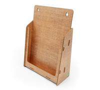 stableco 1x Ecological Wall Brochure Stand DIN A4 Horizontal 1 Compartment Indoor Wall Brochure Holder Natural Design No Plastic! Just Paper! Sustainable Wall Flyer Holder Flyer Stand Wall Mounting