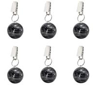 stablerice 6 Pcs Heavy Tablecloth Weights,Marble Curtain Weights with Heavy Duty Clip,Table Cloth Weights Outdoor for Home Patio Drapery, Shower, Flags, Tablecloth to Stop Heavy Wind, Black