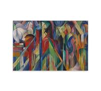 Stables By Franz Marc Artist's Works Printed Posters Canvas Wall Art Picture Prints Hanging Photo Idea Decor 16x24inch(40x60cm)