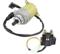 STABSOLI Starter Motor & Solenoid Relay Fit for GY6 Engine 125CC 150CC ATV Scooter Moped Go Kart Quad 4 Wheelers Taotao SUNL Coolster Baja