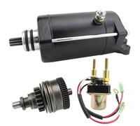 STABSOLI Starter with Bendix & Relay for Kawasaki JS650 650SX 1987-1991, JF650 X2 1988-1991, 21163-3702 21163-3709 21163-3712 21163-3714