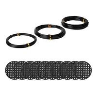 Staccatory Bonsai Wire Set with Flower Pot Hole Mesh Pad,Copper Bonsai Wire for Kit 20 Plastic Mesh Mat Black