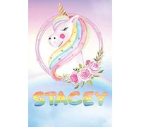 Stacey: Stacey's Unicorn Personal Custom Named Diary Planner Perpetual Calander Notebook Journal 6x9 Personalized Customized Gift For Someone Who's Surname is Stacey Or First Name Is Stacey