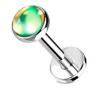 Stachelkleid Labret Piercing Opal Surgical Steel 316L 1.2 mm Size Stud Helix Tragus Nose Piercing Universal Piercing Lip Piercing Internal Thread Colours 6/8 mm Long, 6 mm Länge, Stainless Steel