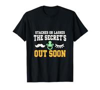 Staches or Lashes the Secret's Out Soon Baby Reveal New Baby T-Shirt
