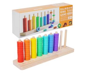 Stack And Sort Board, Encourages Critical Thinking, 30x10.4x7cm, Wooden Stacking Toys, Developmental Toy, Kids Matching Toy, Engaging Activity, For Preschool Kindergarten