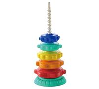 Stack and Spin Toy 6-Layer Rainbow Ring Spinning Stacker Toy Baby Rainbow Spin Tower ABS Plastic No-Burrs Spinning Stacking Educational Stacking Toys for Toddlers 1-3