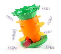 Stack Balance Game - Interactive Carrot Tower Shape - Tower Stacking Game with 8 Bunny Figurines | For Kids, Home, School, Playroom & Party