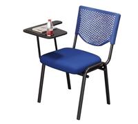 Stack Chairs for Conference Waiting Room with Right-Handed Tablet Arm - 4 Pack Gray Guest Reception Executive Office Seating