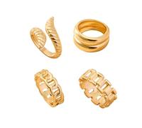 Stack Knuckle Rings Set,8 Pieces Stacking Rings Gold Silver For Woman,Chunky Bohemian Stackable Rings,Stackable Midi Ring Set (Gold)