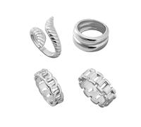 Stack Knuckle Rings Set,8 Pieces Stacking Rings Gold Silver For Woman,Chunky Bohemian Stackable Rings,Stackable Midi Ring Set (Silver)