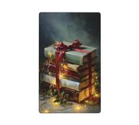 Stack of Books with Red Ribbon Twinkling Lights Single Toggle Blank Wall Plate Light Switch Cover Decorative 1 Gang for Kitchen Room Bathroom Size 11.4x7cm