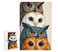 Stack of Cute Owls: Winter Activity Gift, 1000 PCS Jigsaw Puzzle for Adults - for A Rewarding Weekend Challenge