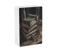 Stack of Old Books Cigarette Case Vintage Cigarette Holder Case for Men Women Cigarette Box Cigarettes Smoking Accessories 20 Capacity Container Storage Box for Smoke 97mm King Size