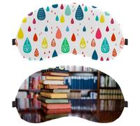 Stack of Old Books in Library 2-Pack Light-Blocking Soft Breathable Eye Patch Sleeping Masks