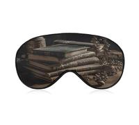 Stack of Old Books Sleep Mask Eye Mask for Sleeping Breathable Blackout Sleeping Masks with Adjustable Strap Soft Eye Cover Comfortable Blindfold Eyeshade for Night Sleeping Travel Nap