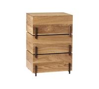 Stack Storage Boxes Oiled Oak & Walnut 3 Pieces