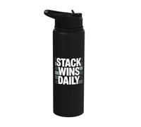 Stack Wins Daily Entrepreneur Discipline Stainless Steel Insulated Water Bottle