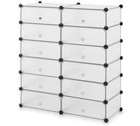 Stackable 12-Cube Shoe Organizer Modular Storage Rack Space Saving
