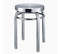 Stackable 18" Industrial Stainless Steel Bar StoolsBackless Metal Dining Chairs for Restaurants & Bars Modern Round Design SpaceSaving & (1 Piece)