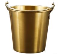 Stackable 304 Stainless Steel Ice Bucket, Golden Metal Bar Accessory for Parties, for versatile Snack and Drink Cooler with Handle (0.7L)