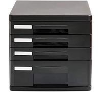 Stackable 4-Tier Plastic File Cabinet for Office - Drawer Unit for Document nization, Efficient Storage Solution for Workspace Management