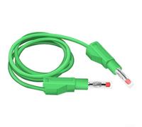 Stackable 4mm Banana Connector Test Cables Featuring Insulated Flame Retardant Housing and Nickel Plated Copper Conductors Supporting High Current 20A (Green)