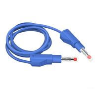Stackable 4mm Banana Connector Test Cables Featuring Insulated Flame Retardant Housing and Nickel Plated Copper Conductors Supporting High Current 20A (Azure)