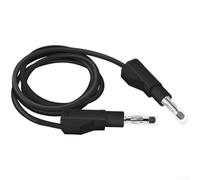 Stackable 4mm Banana Connector Test Cables Featuring Insulated Flame Retardant Housing and Nickel Plated Copper Conductors Supporting High Current 20A (Black)