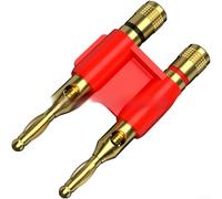 Stackable 4mm Banana Jack Insulated Speaker Connectors for Home Theatre Amplifiers Sound Systems for Easy Daisy Chain Setup(Red)