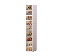 Stackable 9 Tier Shoe Rack with Lid Plastic Shoe Storage for Entryway No Assembly Required Versatile Footwear Display and Space Saving Solution
