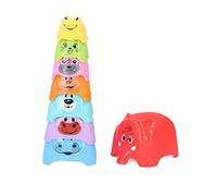 Stackable Animal Building Cups Colorful Educational Toy for Infant, Baby Animal Stacking Cups for Early Development, Plastic Stacking Toys for Hand and Eye Coordination, 8-Pack for Toddler